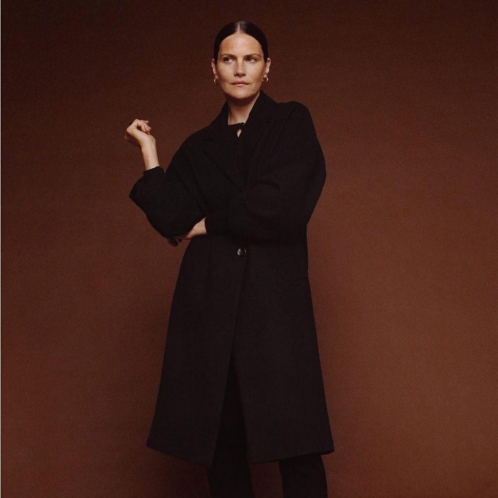 Mango Wool Blend Coat Black New - Picture 6 of 12